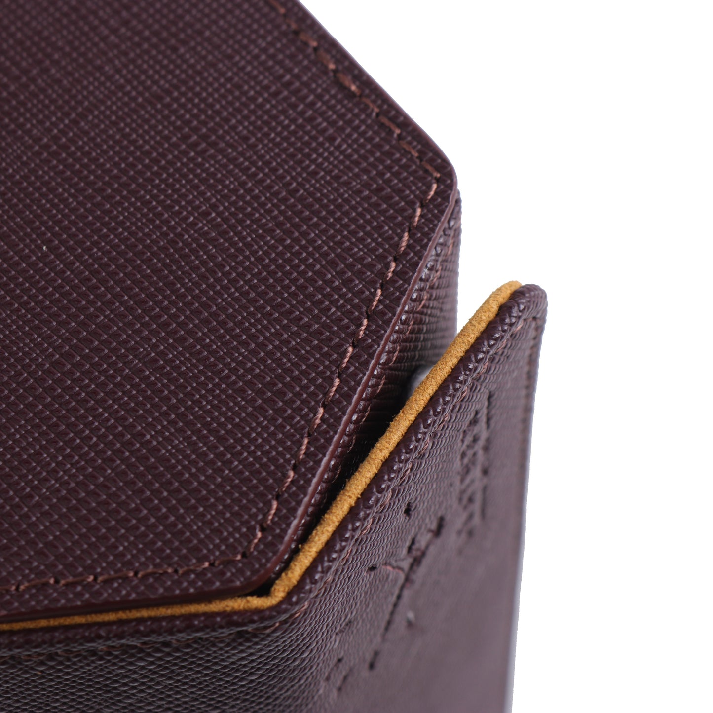 Burgundy Saffiano Hexagon Watch Roll - Three Watches